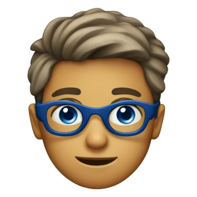 blue eyed boy with googles on sticker