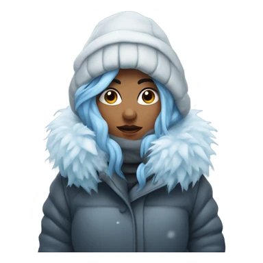 Girl frozen in cold sticker