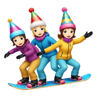snowboarding birthday party sticker