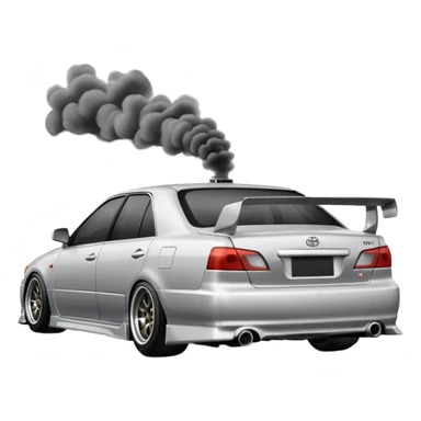 тойота Марк 2 JZX100 в дрифте вид сзади sticker