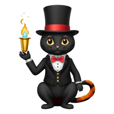 Magician black cat in the mountains sticker