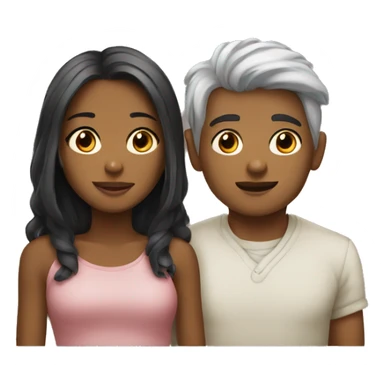 Girl and boy lie sticker