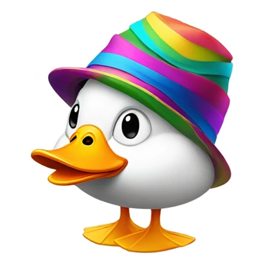 Duck with a spinning hat sticker
