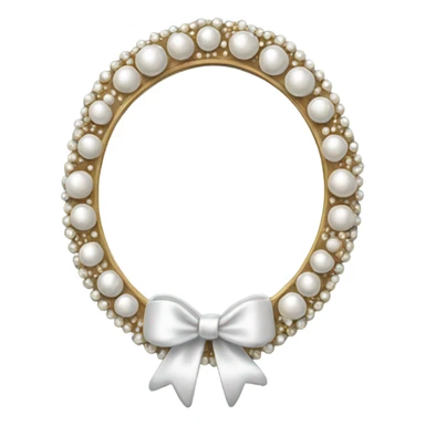 white mirror with pearl and bow sticker