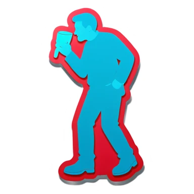 Man peeing his pants sticker