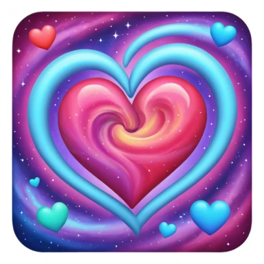 Heart with galaxies  sticker