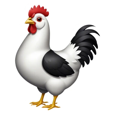 black and white hen sticker