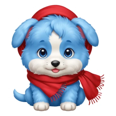 blue puppy with scarf
 sticker