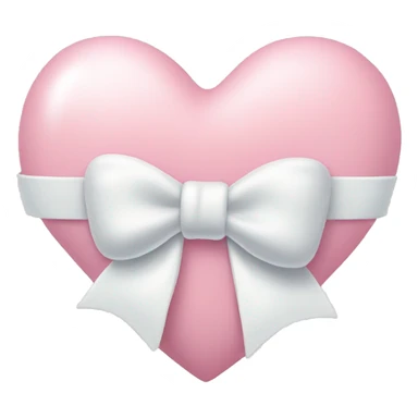 Pastel pink heart with white bow sticker