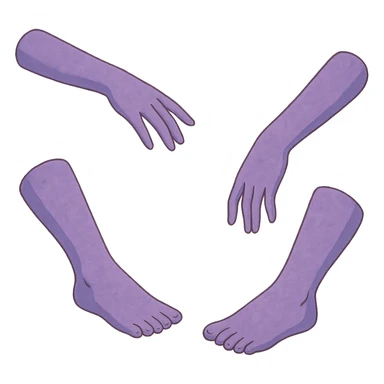 ghibli style purple upper and under limbs sticker