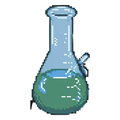 erlenmeyer flask with bubbling chemicals sticker