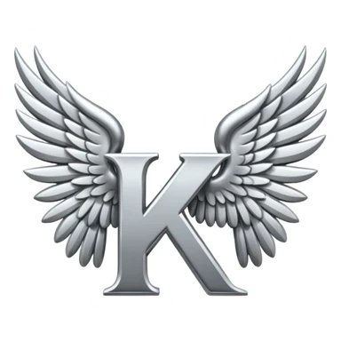 Add letter "K" between two wings sticker