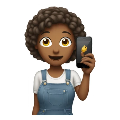 woman holding up iphone to take picture sticker