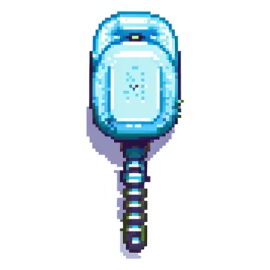 microphone icon, pixel art style, retro and blocky sticker