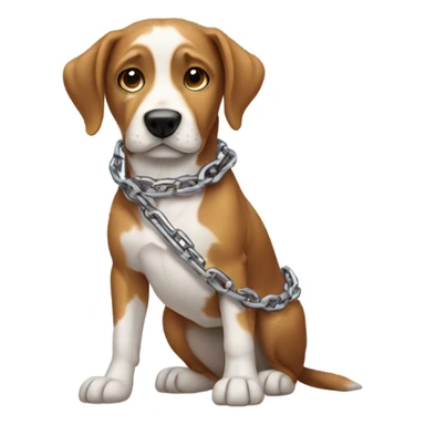 Dog wearing a chain sticker