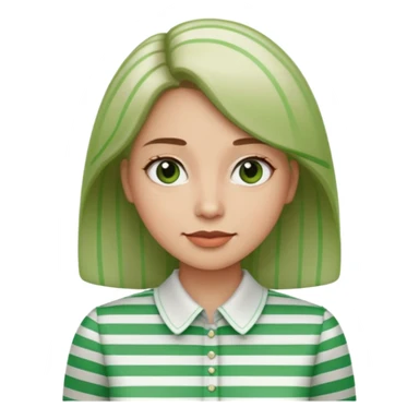 woman with green Striped Shirt not a t shirt sticker