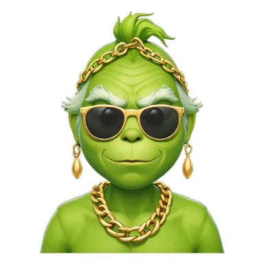 Grinch wearing sunglasses and chain sticker