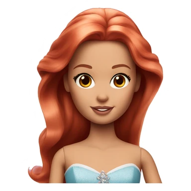 Barbie princess with brown eyes and long red hair sticker