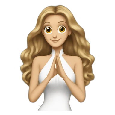 Celine Dion making a heart with her hands sticker