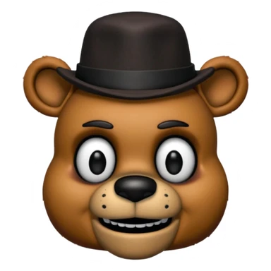 Freddy Fazbear with black and tiny hat from Five Nights At Freddy's Movie sticker