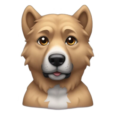 Chico guapo con barba con perro lobo sticker