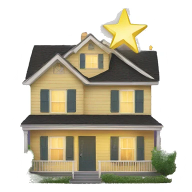 Stars sparkle on a house  sticker