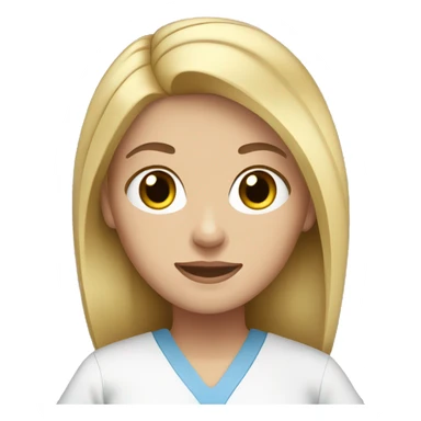 white girl with blonde hair in scrubs sticker