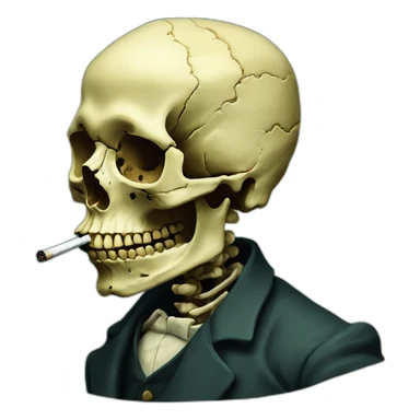 Van Gogh Smoking Skull sticker