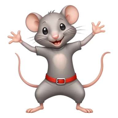 A gray rat dancing salsa sticker