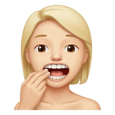 Holding breath while biting bottom lip with teeth sticker