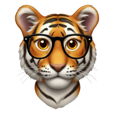 tiger wearing heart glasses sticker