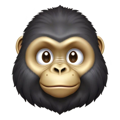 Cinematic Cute Gorilla Portrait Emoji, Head tilted playfully and inquisitively, with a robust, endearingly soft face accented by tender fur and round, sparkling eyes full of warmth, Simplified yet irresistibly adorable features, highly detailed, glowing with a warm, friendly jungle glow, high shine, affectionate and lively, stylized with a touch of whimsical charm, soft glowing outline, capturing the essence of a mischievous yet loving gorilla that feels like it could lumber out of the screen into your arms! sticker