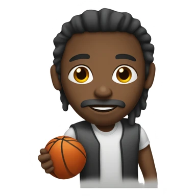 Black man with a basketball sticker
