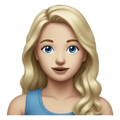 realistic portrait of a girl blue eyes sticker