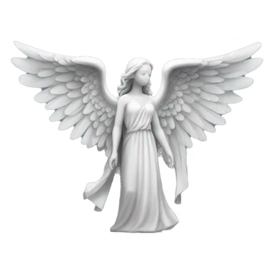 Angel wings with stone statue sticker