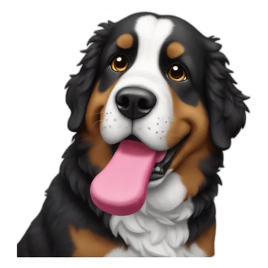 Berner sennen dog with a plushie in his mouth sticker