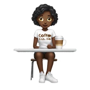 Girl Student with a tshirt Saying Coffee is life  sticker