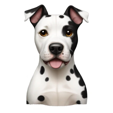 White and black spotted terrier and pitbull mix dog sticker