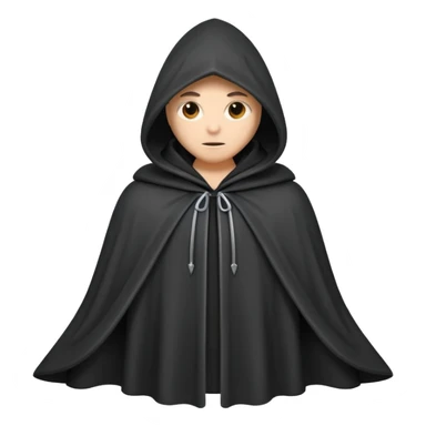 hooded cloak object icon, dark fabric cloak with deep hood, fantasy style, soft folds, 3D cartoon, mobile game icon style, centered, clean background, soft shadow, no text, no watermark
 
 sticker