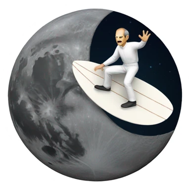 Steve Jobs surfing on the moon sticker
