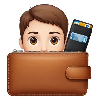 the scanner scans the face next to the wallet. sticker