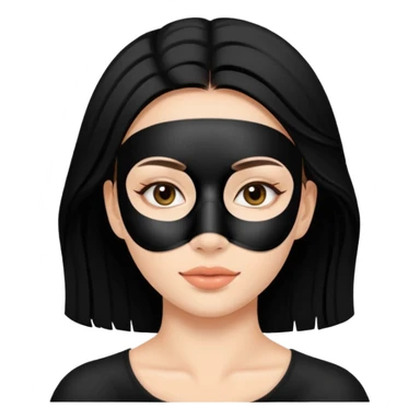 young woman with black facial treatment mask, skincare style. sticker