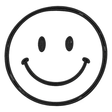 hand drawn outlined icon of a pink smiley face, no fill sticker