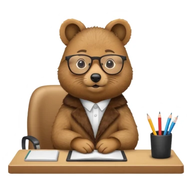 work with desktop quokka wearing glasses sticker