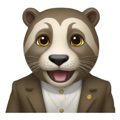 Macron qui mange une loutre sticker