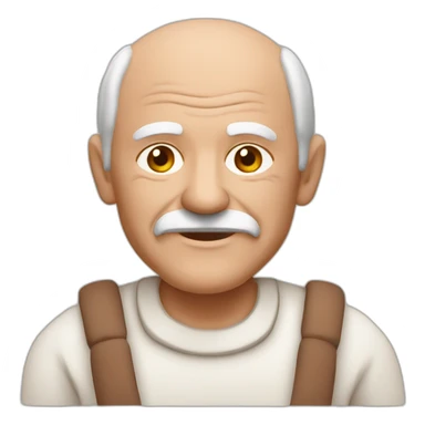 old man making dishes from clay. man have latvian flag on his sholders sticker