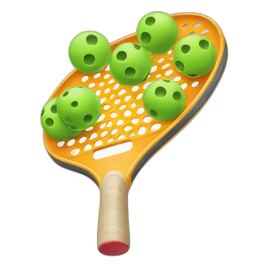 Pickleball paddle with balls sticker