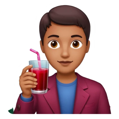 juice red,forest fruits, person, sticker