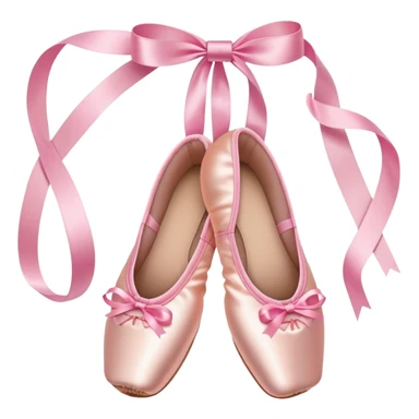 sewn pointe shoes with elastics and ribbons sticker