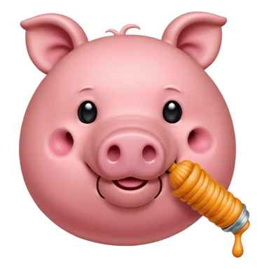 Un cerdito mordiéndose el dedo coqueteando que el cerdo tenga pestañas cortitas y encrespadad sticker